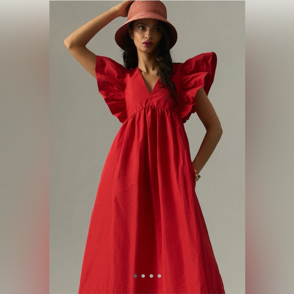 Anthropologie Volume Sleeve Baby Doll Dress